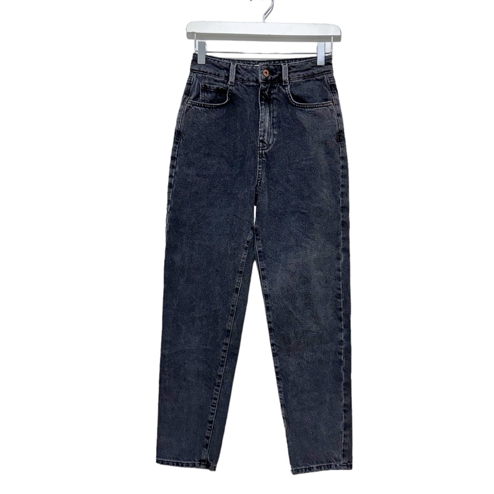 Like New Zara Charcoal Black High Rise Mom Fit Jeans Size 2